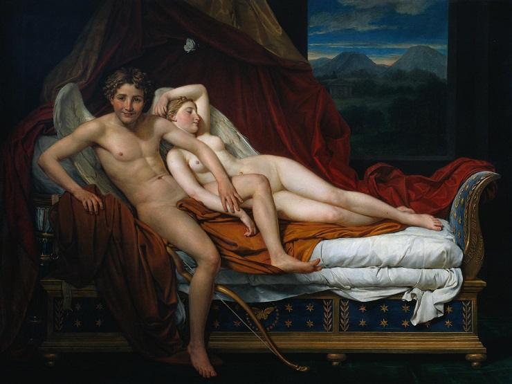 Rappresentazione di Amore e Psiche in un quadro di Jacques-Louis David