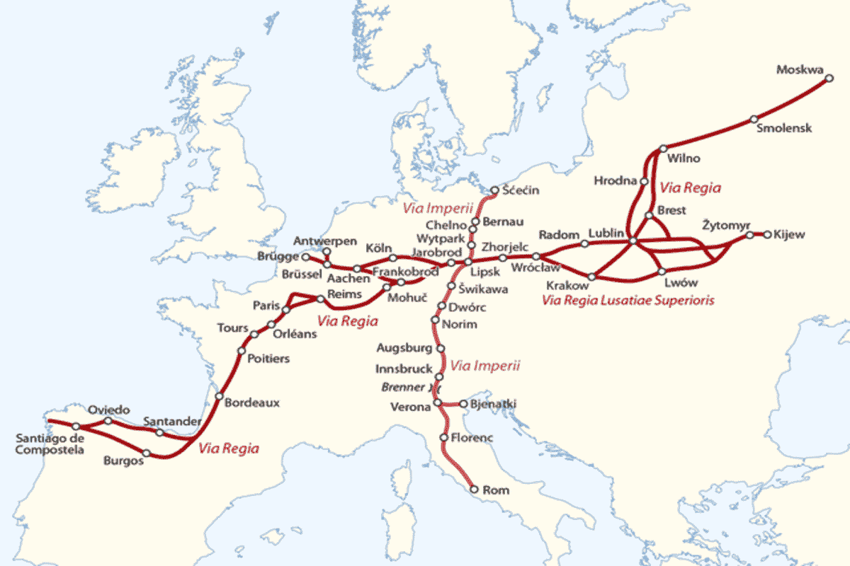 Diramazione strade romane in europa